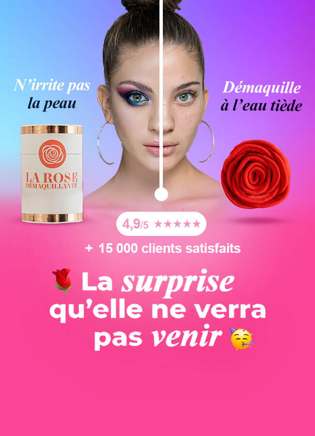 Un coffret cadeau originale de lingettes démaquillantes lavables pliées en forme de rose qui démaquille à l'eau tiède et qui n'irrite pas la peau