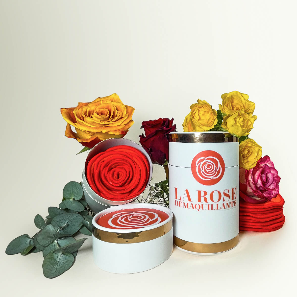 Edition limitée - La Rose de l'Amour - 12 lingettes démaquillantes 10cm - Double velours