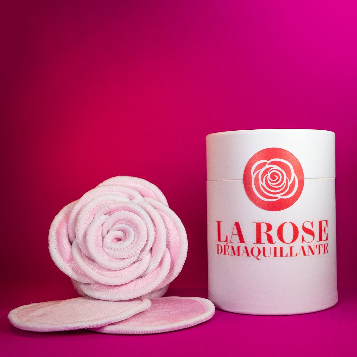 La Rose de la Douceur - 12 lingettes roses démaquillantes 8cm